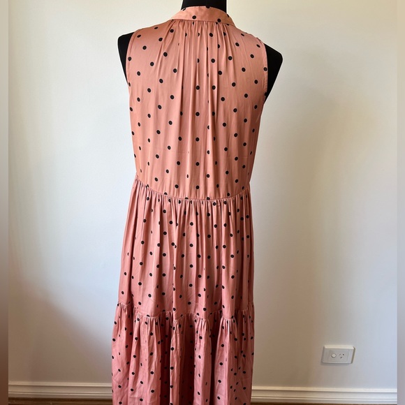 Country Road sleeveless tiered pale pink polka dot dress - Picture 4 of 6